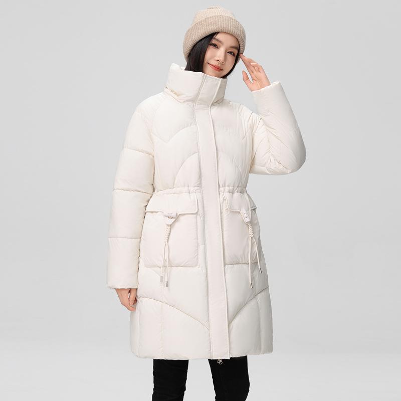 Down cotton jacket women's mid-length 2025 winter new Korean version loose plus size thickened padded jacket hooded cotton jacket