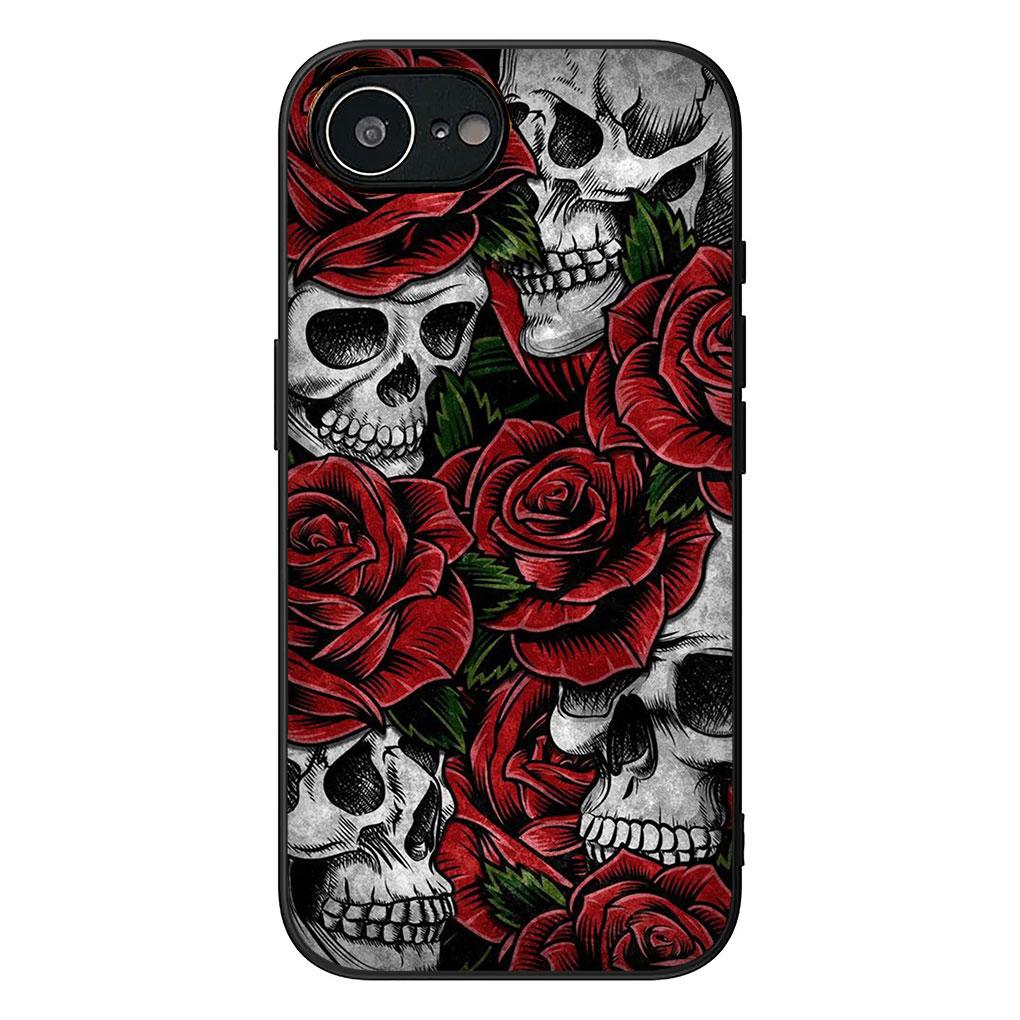 

Soft Cover for Samsung Galaxy S25 S24 S23 FE Plus Ultra S7 Edge A16 A15 5G s25+ Coque Phone Case Floral Art Skull Flower Rose Galaxy A15
