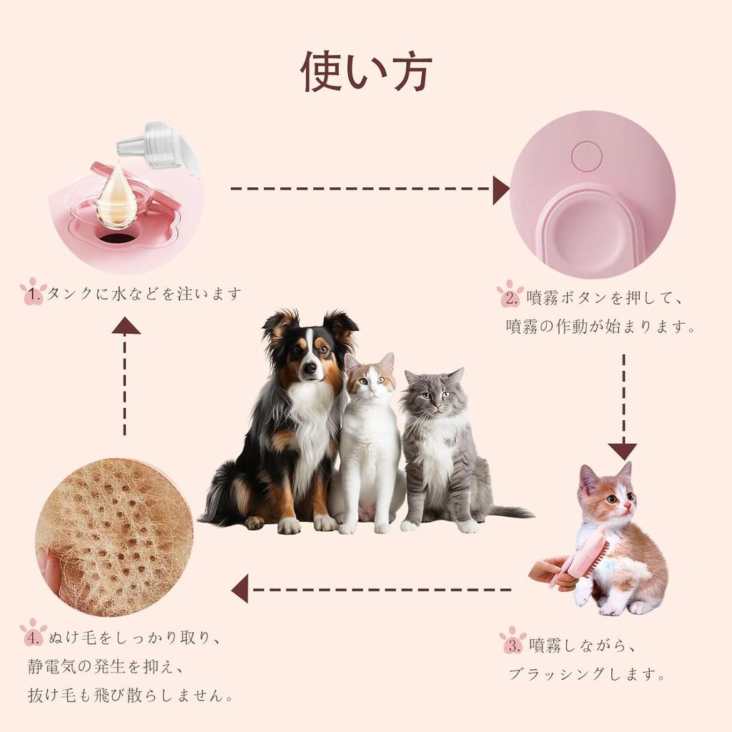 Steam Cat Cat Dog Pet USB with Steam Silicone Suitable for and Long and for Suitable for Cats and Dogs 5-in-1 Brush, Brush, Brush, Brush,