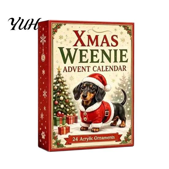 Feiertagskalender 3D Dackel Adventskalender mit 24 einzigartigen Mini-Hundefiguren, Kreatives Weihnachtsgeschenk Spielzeugset für Kinder, Sammlerstück