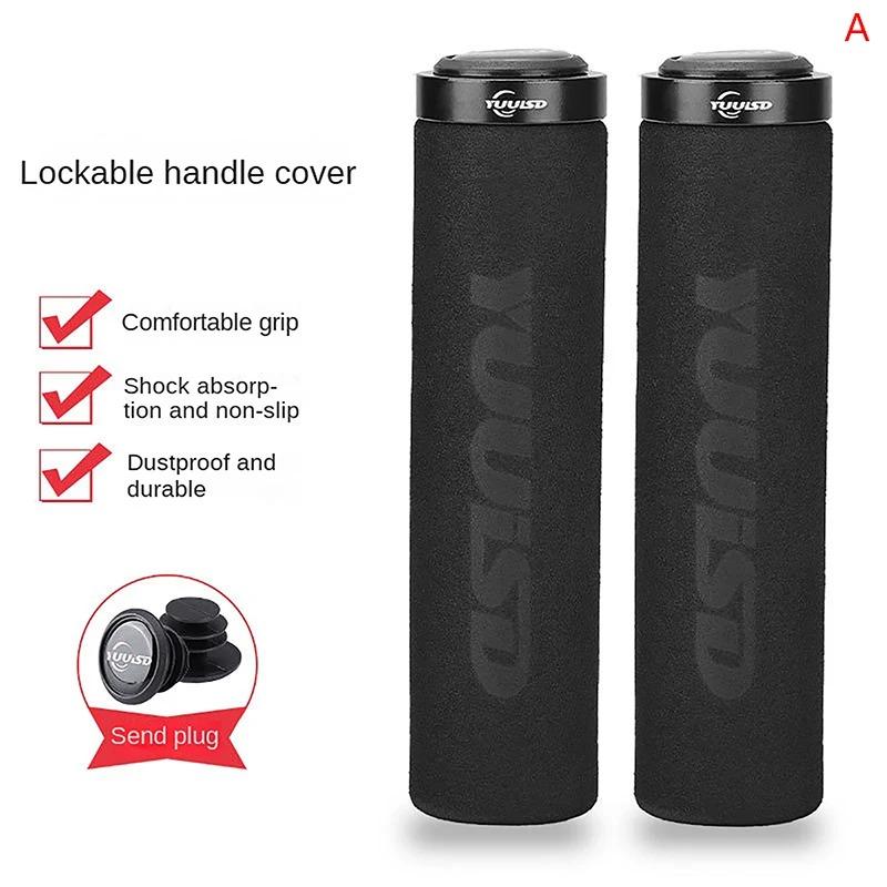 MTB Bicycle Grips Alloy Lock Bilateral Lock Handlebar Grips Anti Slip Foaming Cycling Handlebar Sleeve BMX Bicycle Accessories