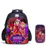 Happy Party Demon Character Two-Piece Set Spine Protection Decompression Shoulder Strap Large Capacity School Bag Pencil Case Combination