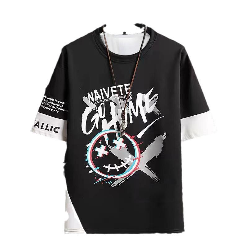 Men's Fashionable Summer Ice Silk Short Sleeve Sports Suit