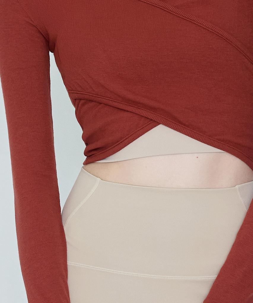 Debiweeo Curve Wrap Crop Top Devi-T0041-Brick