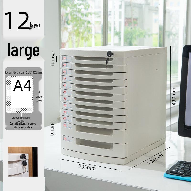 Abschließbarer mehrschichtiger A4-Desktop-Aktenschrank und Aufbewahrungsbox