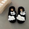Bear casual bag head fluffy slippers women's 2025 autumn and winter new fashion warm home lazy shoes one-word cotton tow