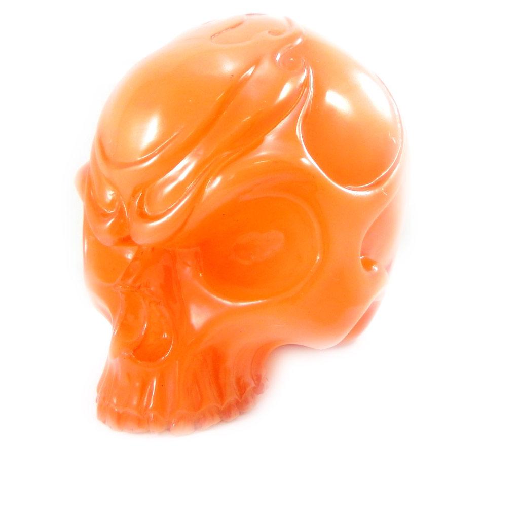 Les Trésors De Lily [I6602] - Figurine 'Tête de Mort' crâne orange - 13. 5x12x10 cm
