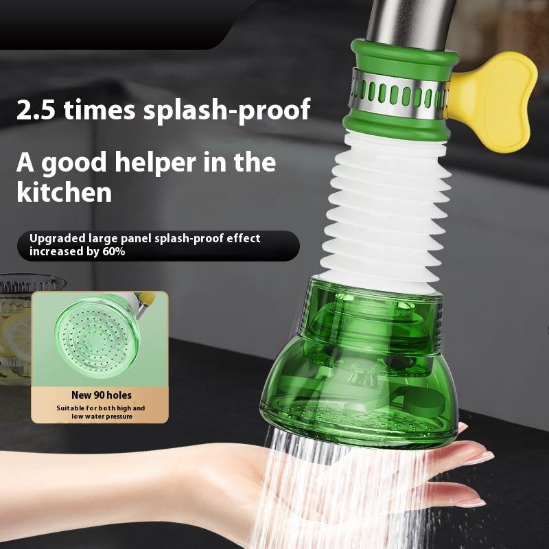 Universal Faucet Spray Head Extender with Anti Splash Nozzle Rotating Telescopic Water Saving Aerator