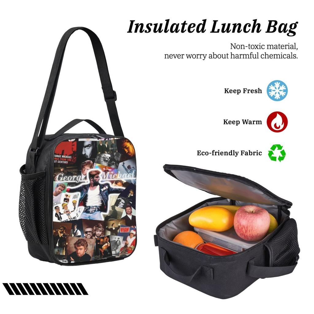 3Pcs George Michael Cool Backpack Set For Children Pen Bags Bookbag Sets With Lunch Box For Primary School Students Daypack