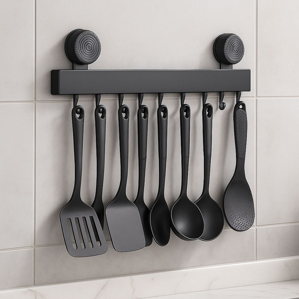 Wall-mounted Suction Cup Hooks Detachable Clothes Hanger Multifunctional Bathroom Rack  Household