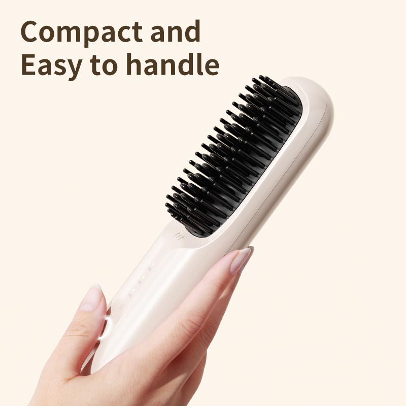 Compact Electric Hair Brush Ion Generator Digital Temperature Display Hot Comb Silky Smooth Hair Brushes