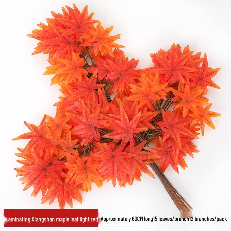 Artificial Red Maple Leaf Branch for Decoration and Landscaping