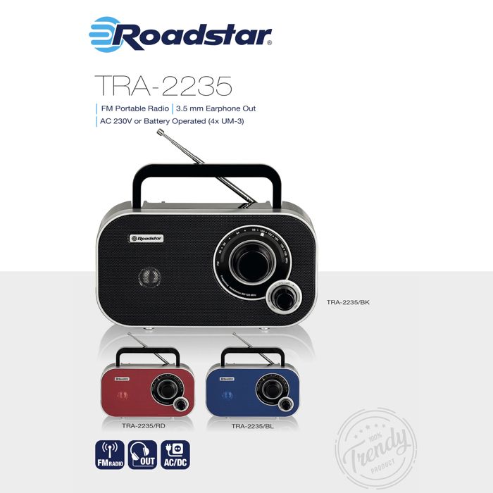 Tragbares Radio ROADSTAR TRA 2235 - FM Analog - Kopfhöreranschluss - Batterie/Netzbetrieb