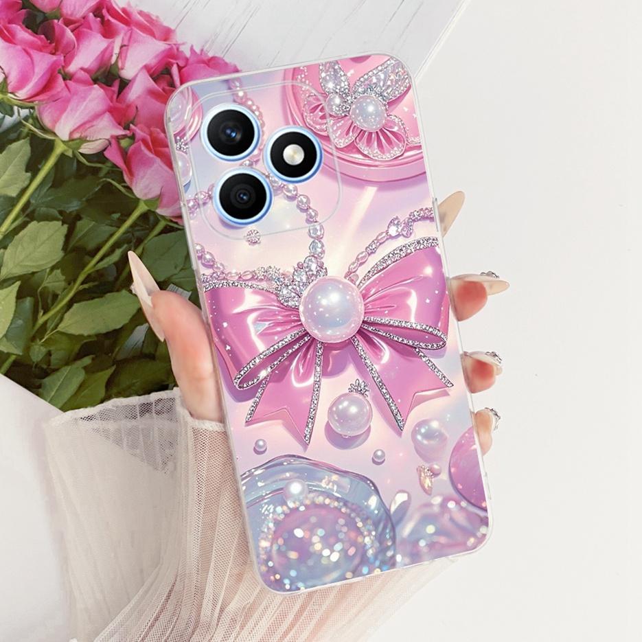 For Honor X8d 4G Case Cute Love Heart Painted Cover Soft Silicone Slim Phone Case For Honor X8d X 8d HonorX8d 4G Back Cover Bags