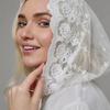 Embroidery Lace Turban Veils Latin Mass Scarf Head Covering Bridal Shower Head Scarf for Religious Church Event Gathering