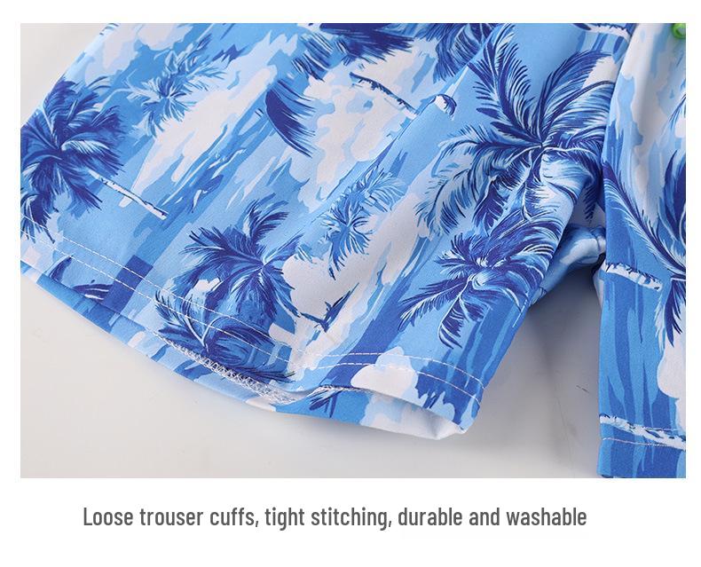 Kids' Quick-Dry Floral Beach Shorts - Lightweight Summer, Casual Ice Silk Bermuda