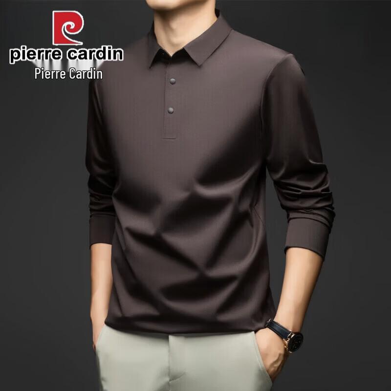 Pierre Cardin Men's Seamless Long Sleeve Lapel Polo Shirt