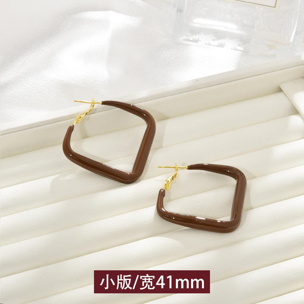 Autumn and winter new Ankola red big circle earrings exquisite trend atmosphere light luxury high sense fashionable earrings earrings