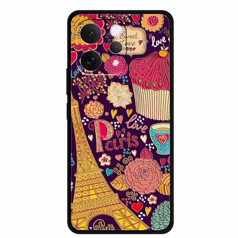 For Vivo S50 5G Case 3D Emboss Flower Black Silicone Soft Back Cover Case For Vivo S50 2025 Phone Case 6.59" Coque V2528A Fundas