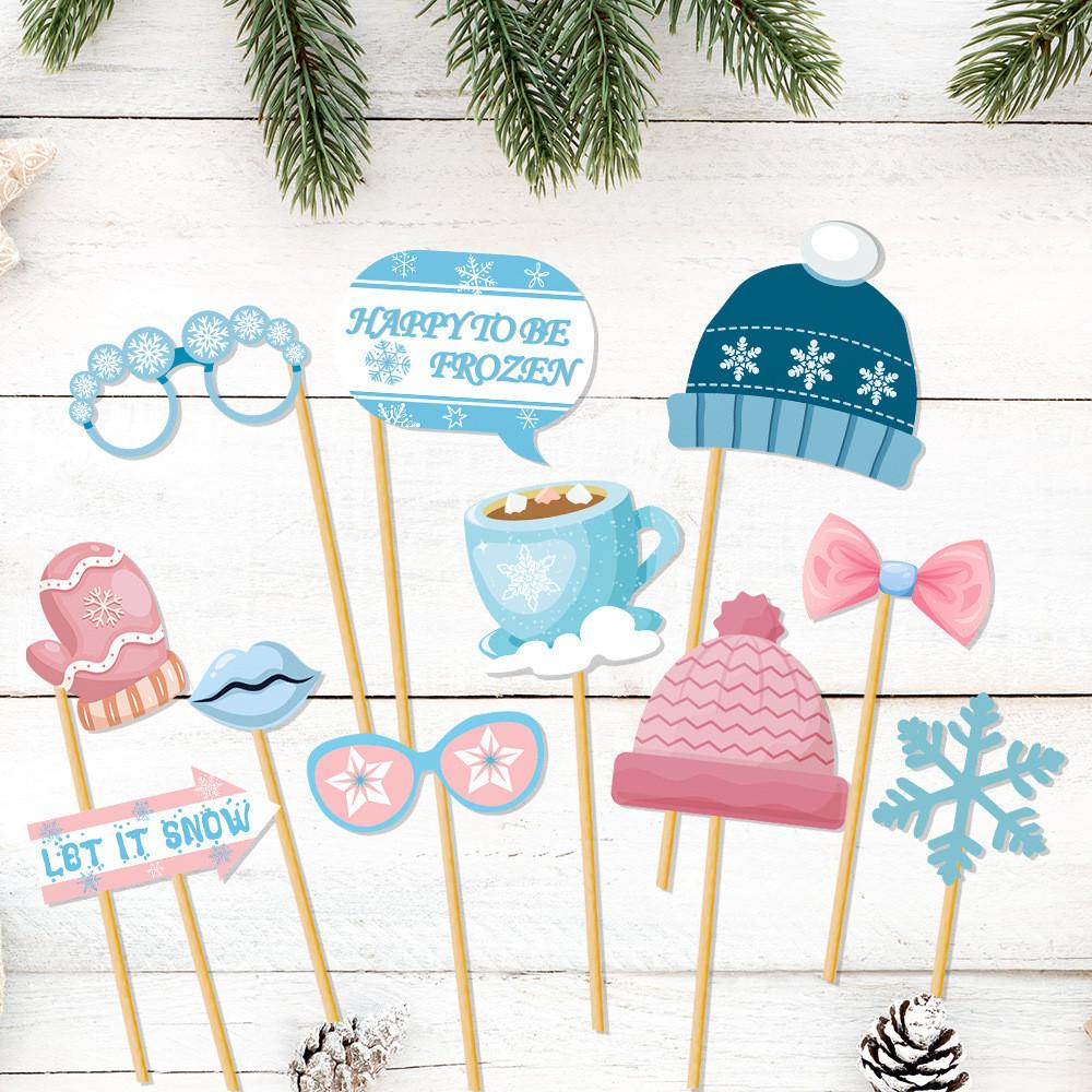 Photo Christmas Party Props With Cartoon Snowman Design For Festive Celebrations