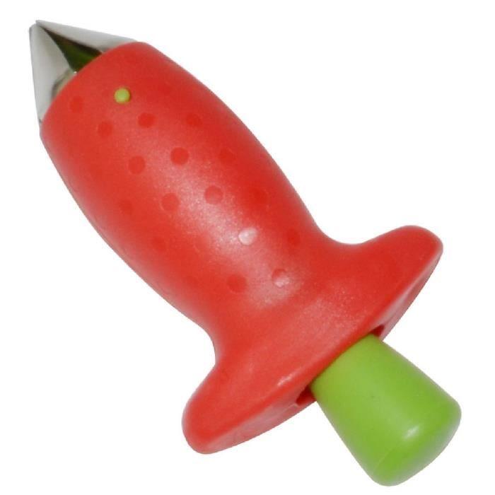 

Ustensile de cuisine - Стебла - Décortiqueuse de fraises - Acier inoxydable - Rouge - 9cm x 4.5cm
