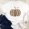 Leopard Pumpkin T Shirt Hello Fall %100 Premium Cotton