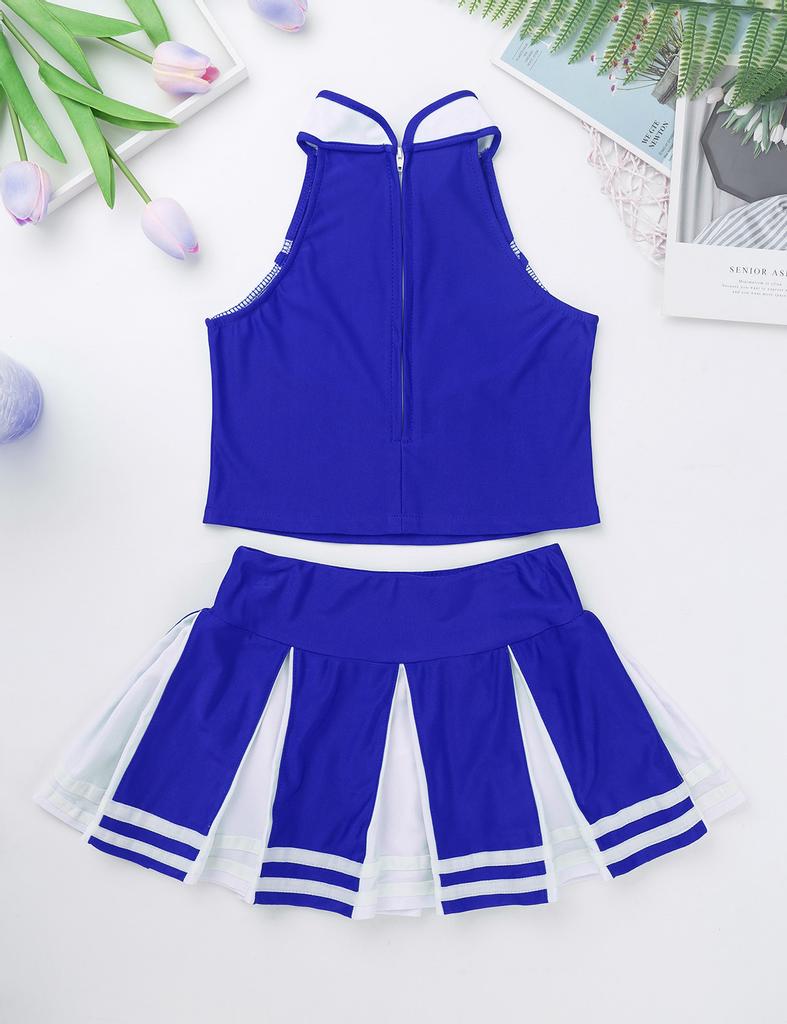 Kinder Mädchen Cheer Leader Kostüm Schuluniform Cheerleading Outfit Karneval Party Cosplay Kostüm
