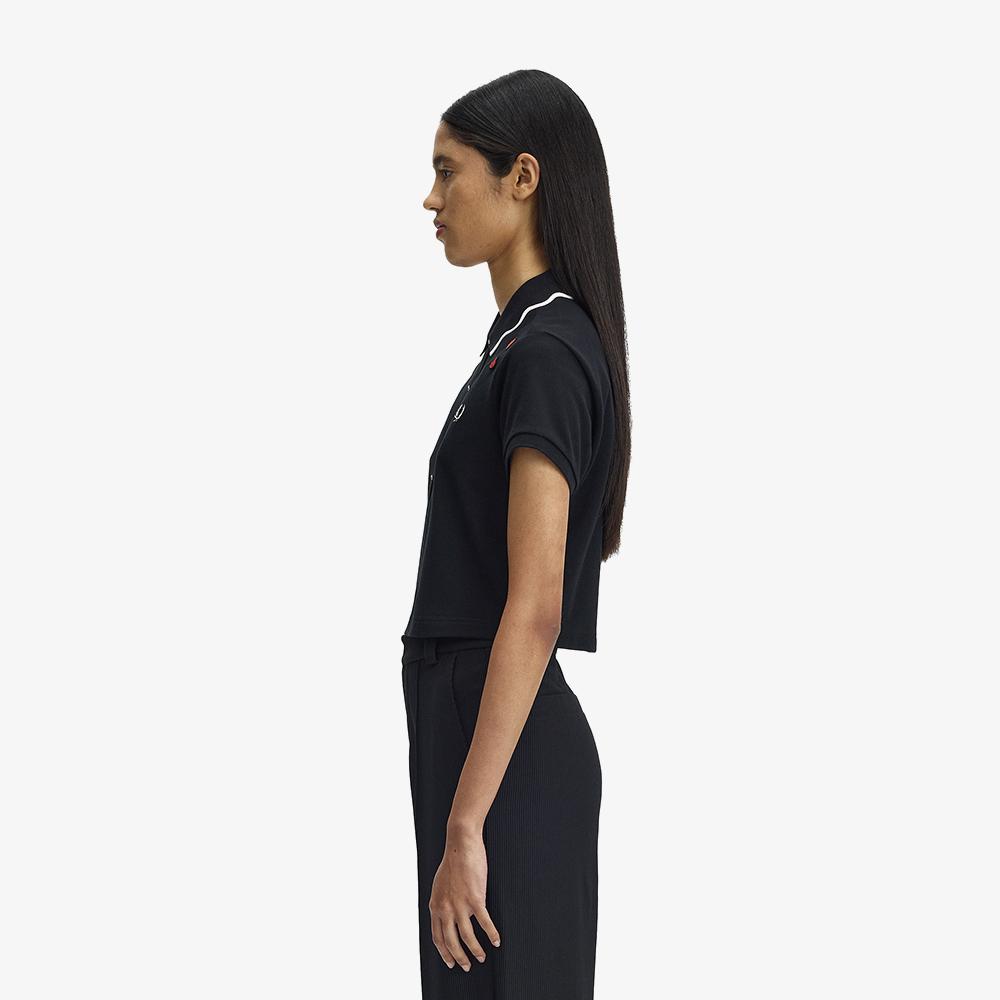 Fred Perry [Amy Winehouse] Scalloped Trim Polo Shirt - Black Afpf261G131-102