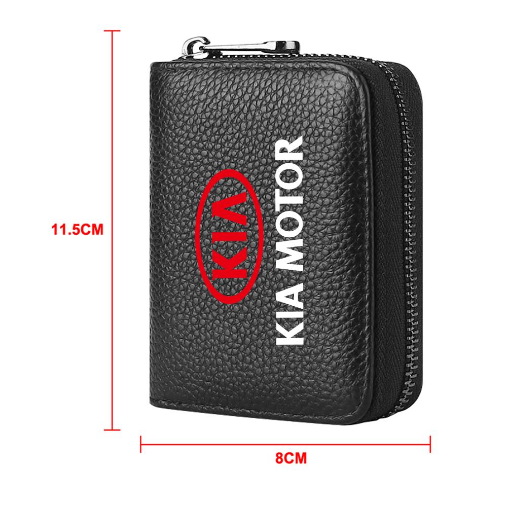 1pcs Leather Car ID Card Storage Bag Driver's License Wallet Business Case for Kia Sportage 3 Rio K2 Ceed Carnival Picanto Soul wszj80