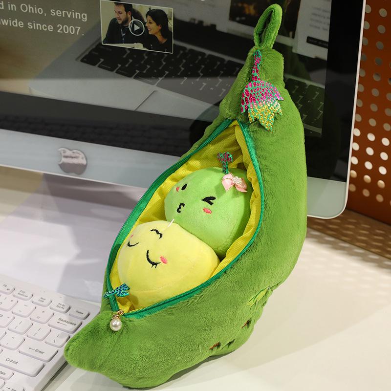 

Edamame Pea Pod Plush Pillow Doll - Cute Children s Cushion Toy Gift 28 cm