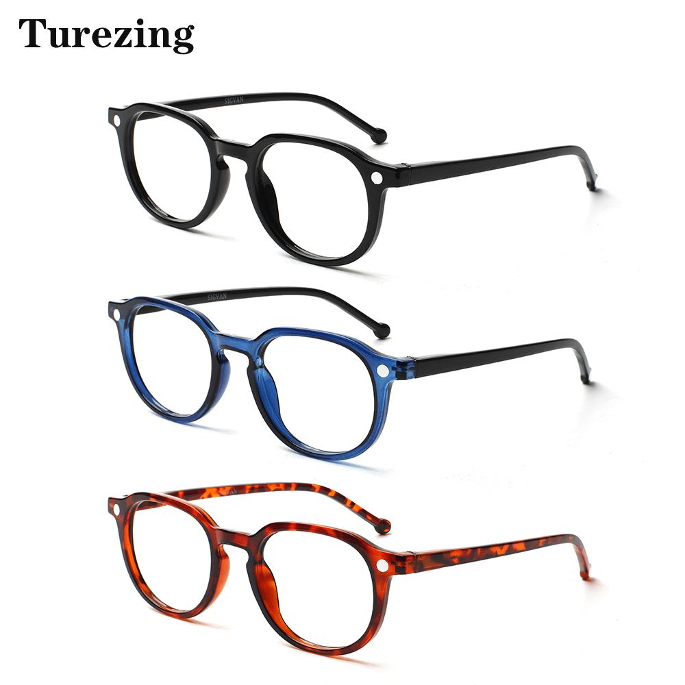 TUREZING 3 Pack Flexible Spring Hinge Women Men Presbyopic Glasses Circular Presbyopia Eyeglasses Super Light Long Distance Vision Eyeglasses
