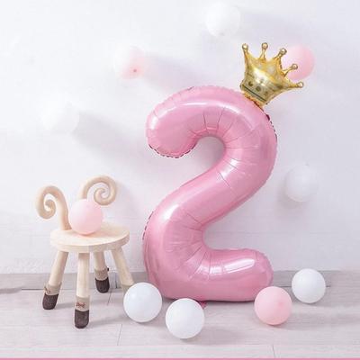 40 palcový Jumbo číselný balón dívky Pink Crown Balloons Nové narozeninové číselné balónky