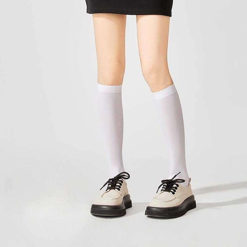 Girls Summer Thin Style Breathable Elastic Legs Thin Pressure College Wind Long Leg Socks