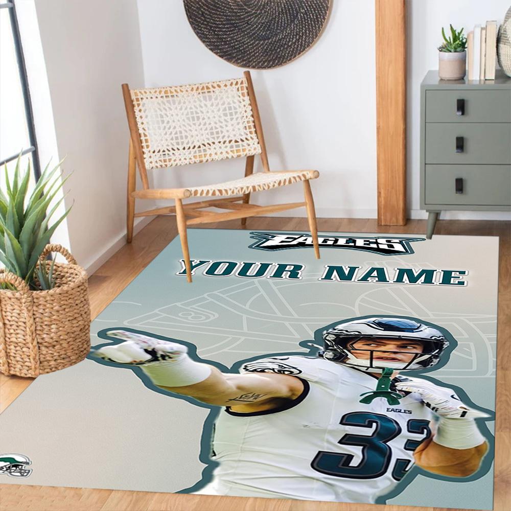 Philadelphia Eagles Customize Text Carpet Perfect For Outdoor Dormitory Dining Room Balcony Antislip Rug Anime Office Decor Best For Christmas