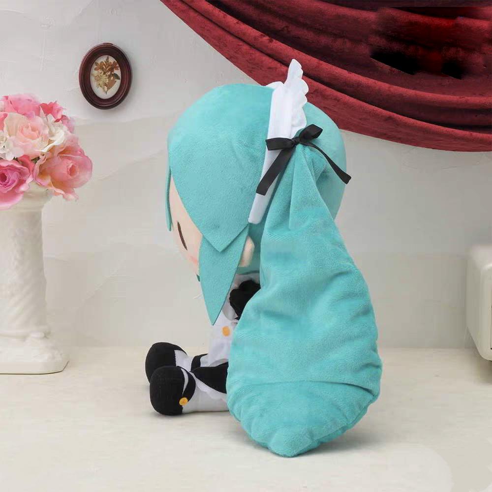 Miku Fuwa Petit Maid Cafe Ver 30cm Cute Sitting Plush Doll Authentic Genuine Original PP Cotton Filled Stuffed Toy