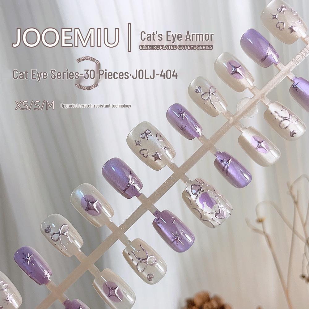

**Star Silk Cat-Eye 3D Removable Nail Art Set - 30 Gold-Plated Pieces**