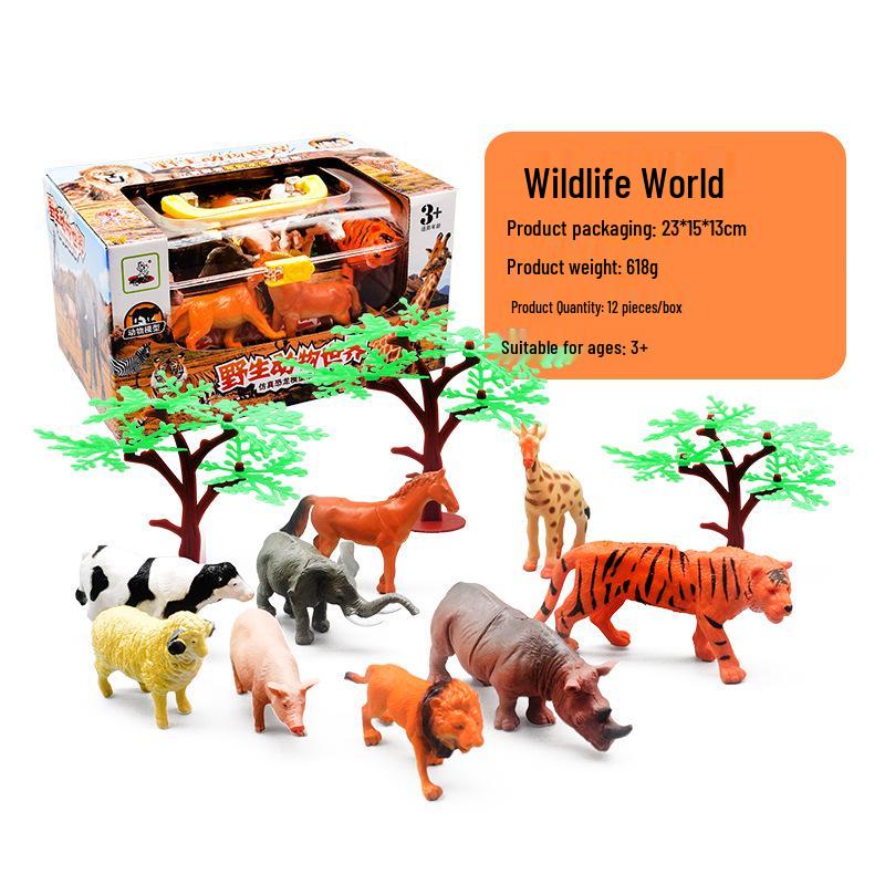 

Тщательно отобранный детский набор диких животных: Модели льва, тигра, динозавра