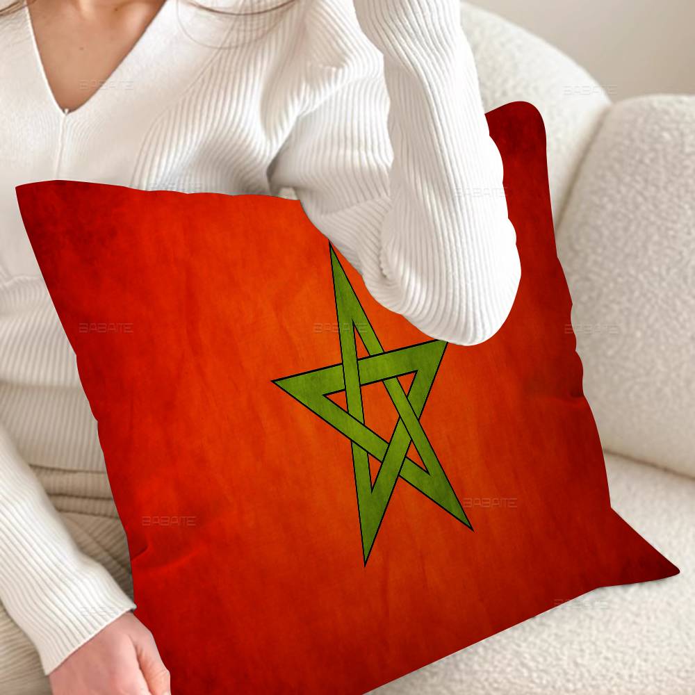 Morocco Map Flag Personalized Picture Text Home Decorative Pillows Household Gifts 45X45Cm