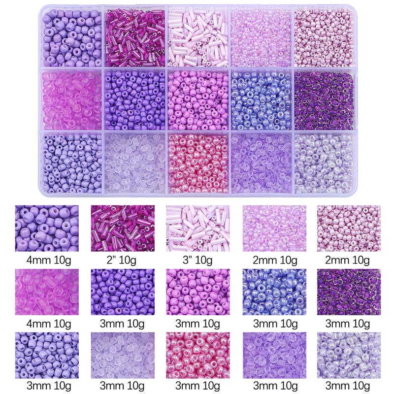 Seed Beads Kit Loose Bead Tube Beads Set with Box for DIY Jewelry Beaded Necklace Bracelet Earring Making Kit