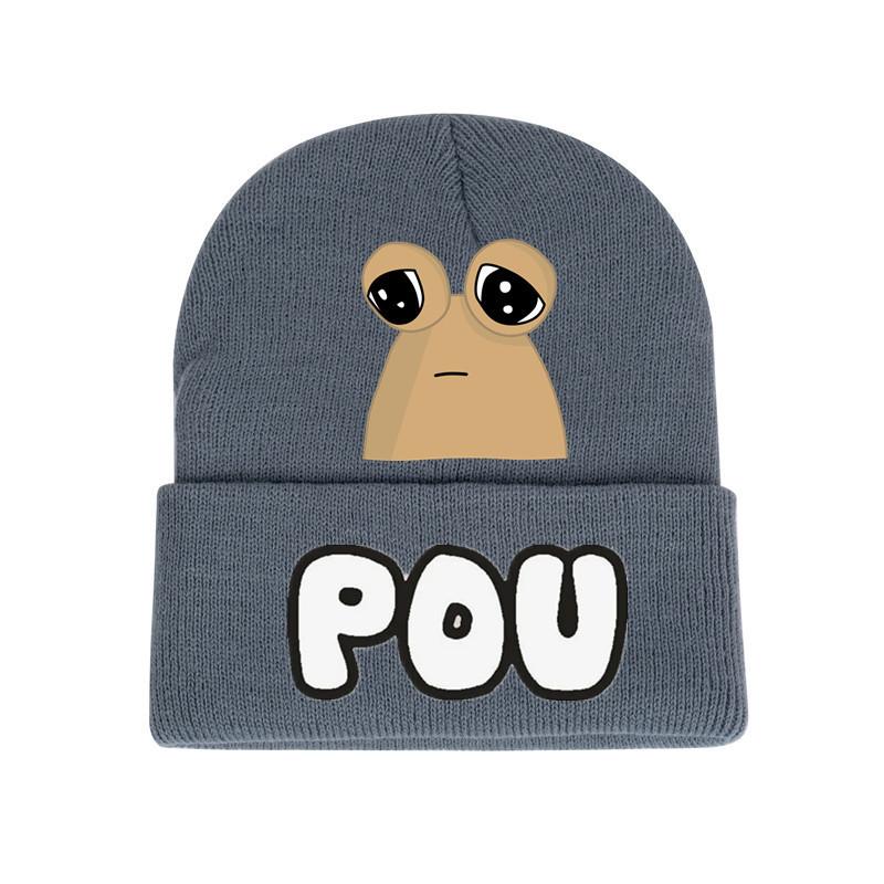 Pou My Pet Alien Knit Beanie Acrylic Thermal Winter Hat For Adults Unisex Cold Weather Gear