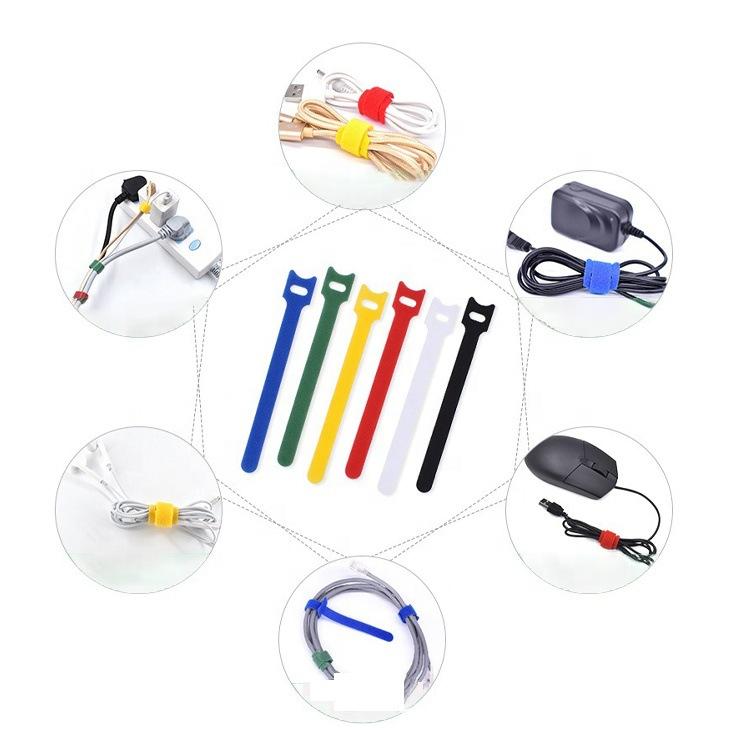 6 Stück lösbare Kabelbinder aus farbigem Kunststoff, wiederverwendbare Kabelbinder, Nylon-Schlaufenwickel, Zip-Bündelbinder, T-Typ-Kabelbinderdraht