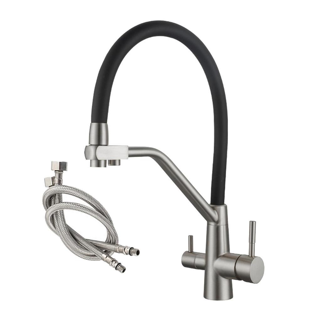 Purification Kitchen Faucet 3-ways Mixer Tap Basin Indoor Outdoor 2 Outlets