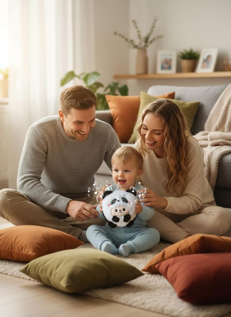 JIAXIN Panda Plush Toy, Relaxing Toy, with Bell Ball