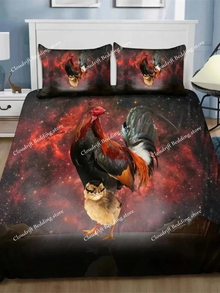 Chicken Duvet Cover Rooster Goose Duck for Kid Teen Women Men Farmhouse Animals for Bedroom Decorations Queen King Bedding Set02