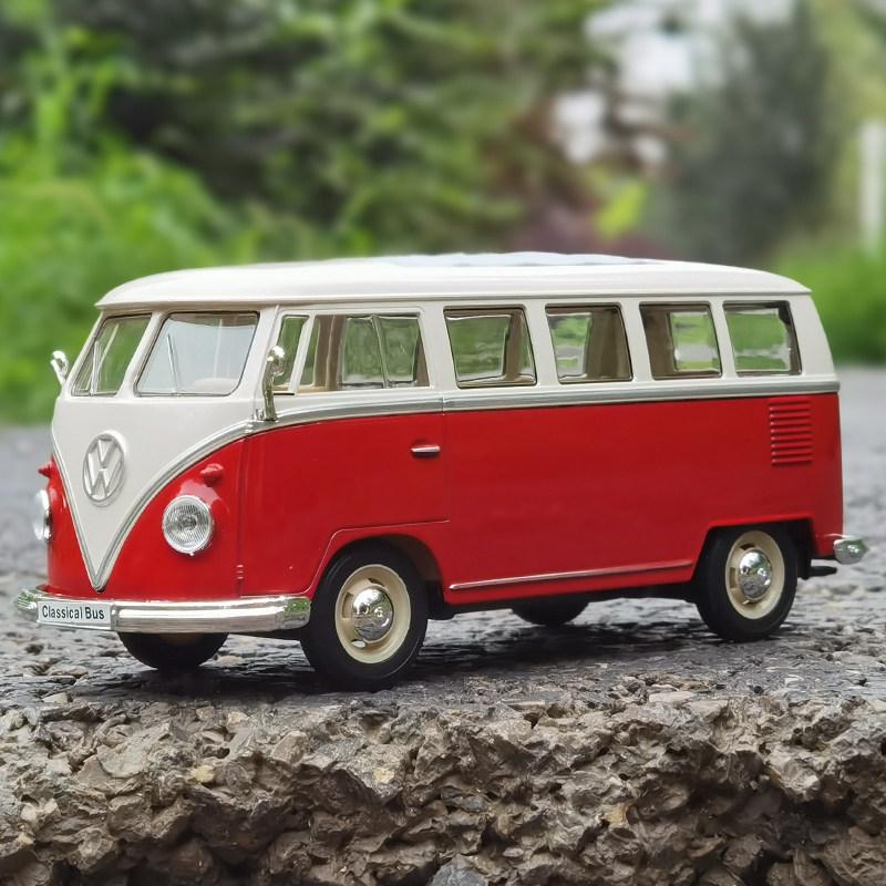 Welly 1/24 Volkswagen VW T1 BUS Legierungsauto Diecasts & Spielzeugfahrzeuge Automodell Miniatur Maßstabsmodell Auto Spielzeug für Kinder
