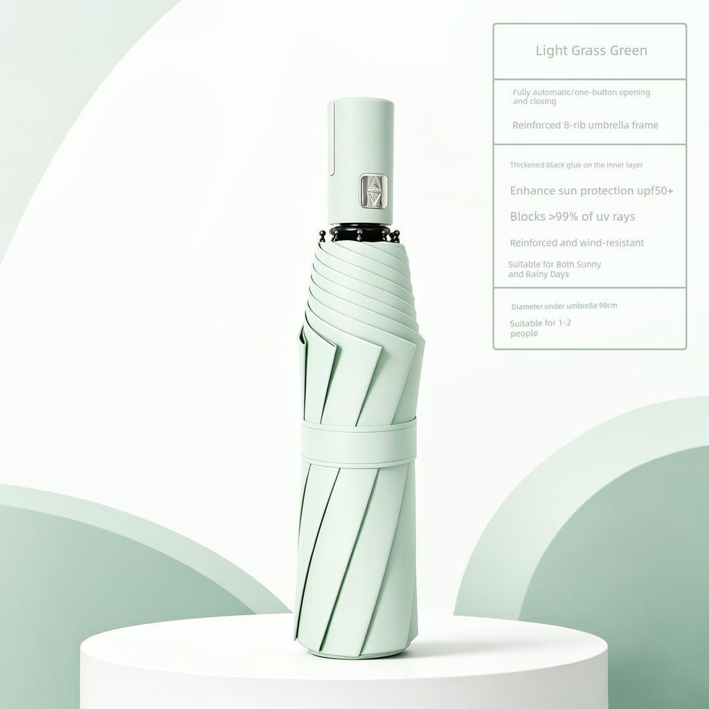 Fully Automatic Large Umbrella, Thickened and Reinforced, Foldable, Sunshade, Uv Protection, Dual-Use for Sun and Rain, Suitable for Men and Women