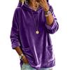 New Autumn Fashion Casual Long Sleeve O-neck Solid Color Loose Fit Velvet Drawstring Hoodies