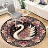 1PC Swan Mandala Art Office Round Rug, Non Slip, Soft and Durable Office Rug for Interior Decoration, Perfect for Office