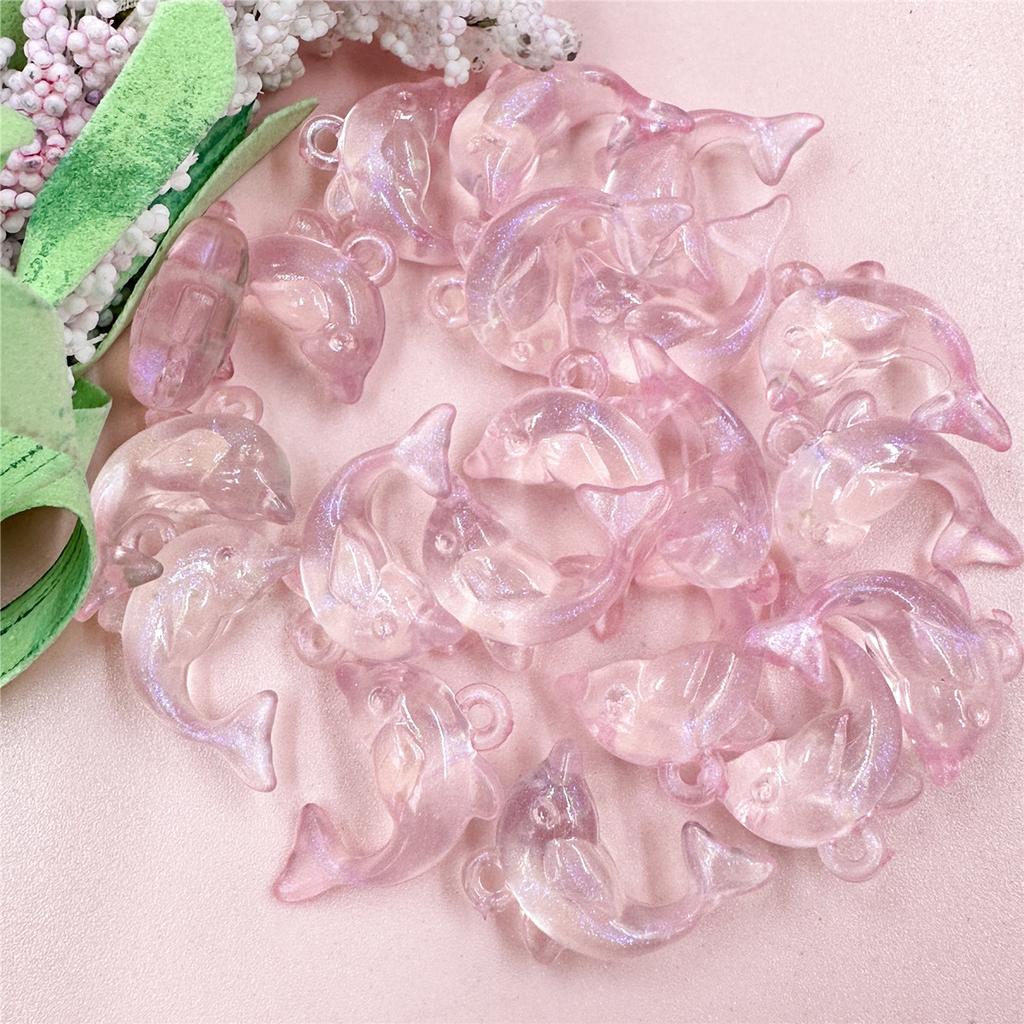 High Quality 15.6*20.5mm Acrylic Loose Beads Necklace Fashion Dolphin Shape Bracelets 20PCS DIY For Jewelry Making Jewelry Accessories