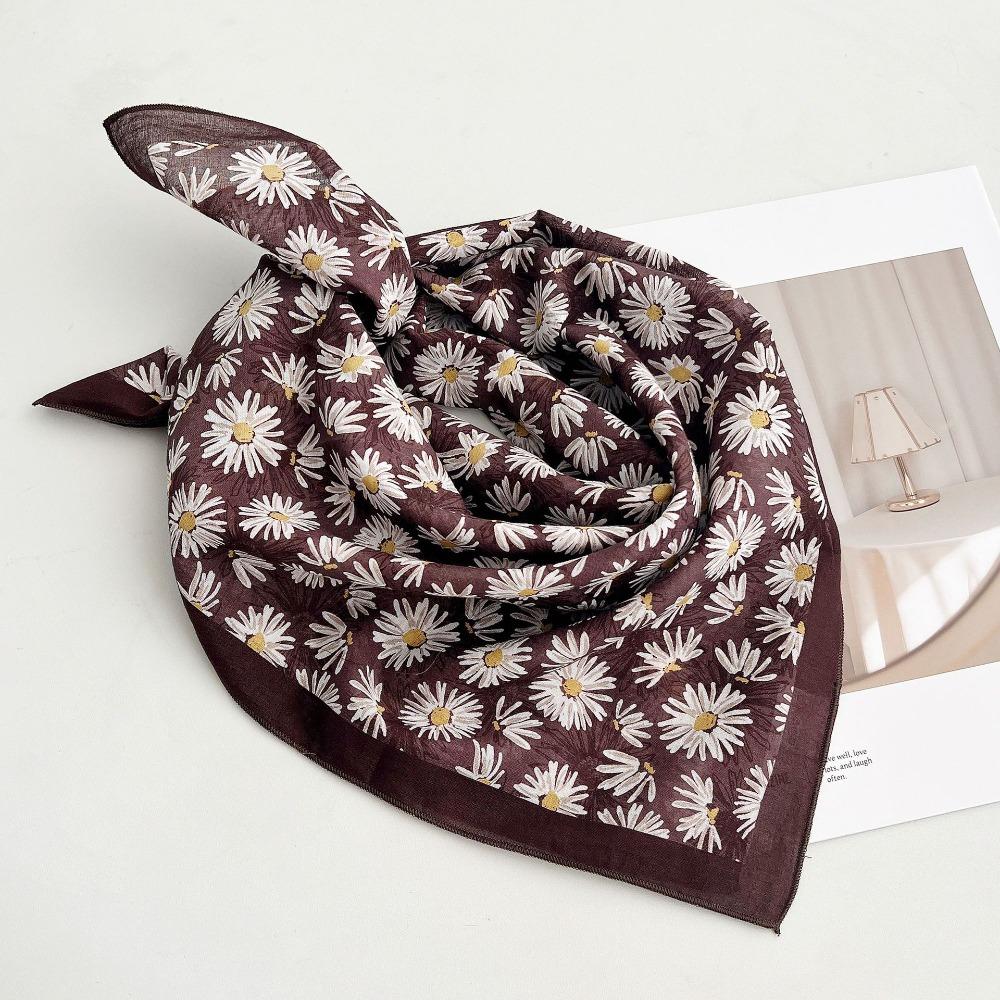 Breathable Cotton Square Scarf Korean Small Scarves Elegant Square Handkerchief  Beach